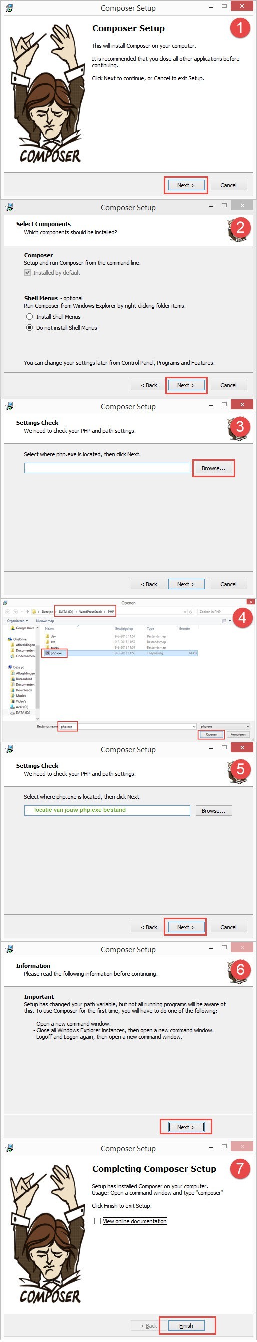 Composer op Windows installeren