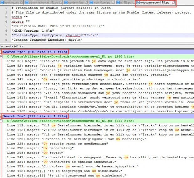 Formeel en informeel taalgebruik door elkaar in WooCommerce vertaling