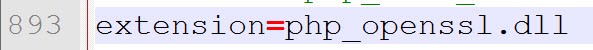 Uncomment extension php_openssl regel